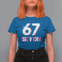 Glitch Optical Illusion Six Seven Meme T Shirt For Women Gen Alpha Slang Gift - Wonder Print Shop