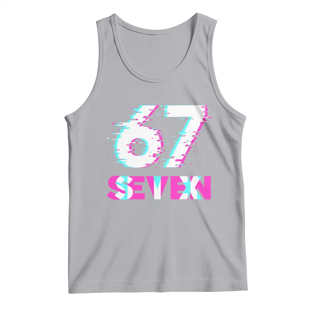 Glitch Optical Illusion Six Seven Meme Tank Top Gen Alpha Slang Gift - Wonder Print Shop