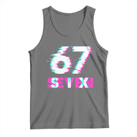 Glitch Optical Illusion Six Seven Meme Tank Top Gen Alpha Slang Gift - Wonder Print Shop