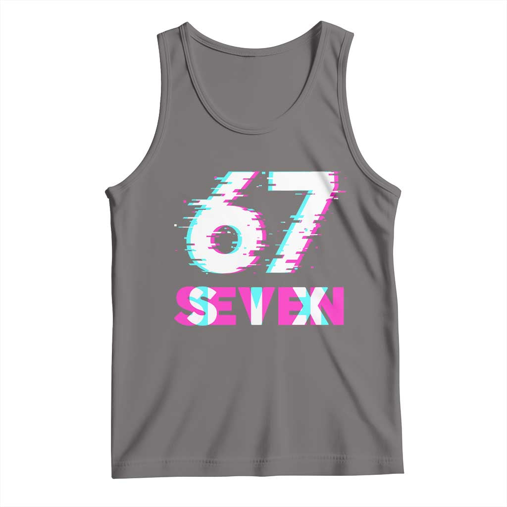 Glitch Optical Illusion Six Seven Meme Tank Top Gen Alpha Slang Gift - Wonder Print Shop
