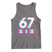 Glitch Optical Illusion Six Seven Meme Tank Top Gen Alpha Slang Gift - Wonder Print Shop