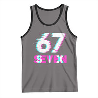 Glitch Optical Illusion Six Seven Meme Tank Top Gen Alpha Slang Gift - Wonder Print Shop