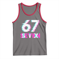 Glitch Optical Illusion Six Seven Meme Tank Top Gen Alpha Slang Gift - Wonder Print Shop