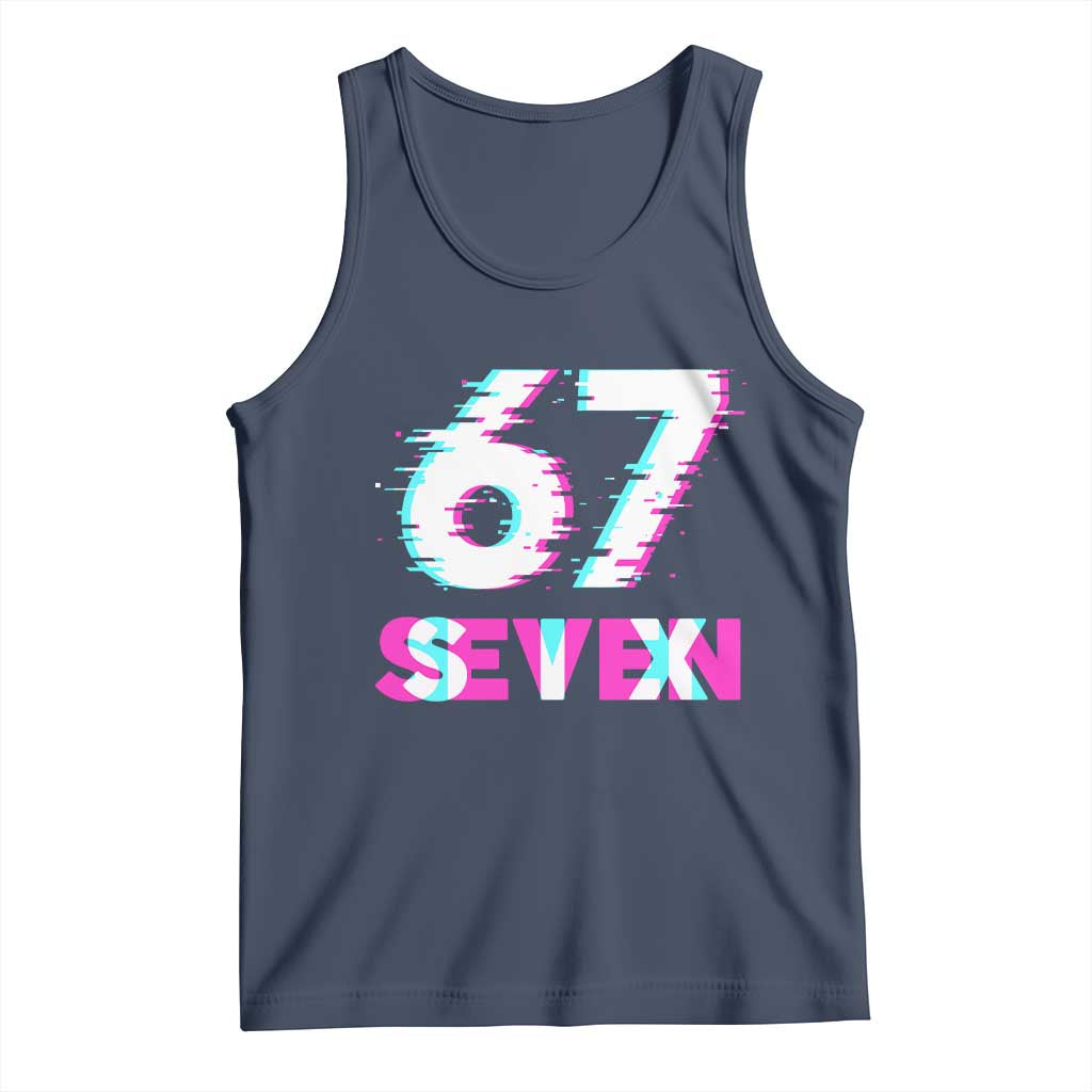 Glitch Optical Illusion Six Seven Meme Tank Top Gen Alpha Slang Gift - Wonder Print Shop