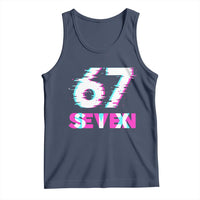 Glitch Optical Illusion Six Seven Meme Tank Top Gen Alpha Slang Gift - Wonder Print Shop