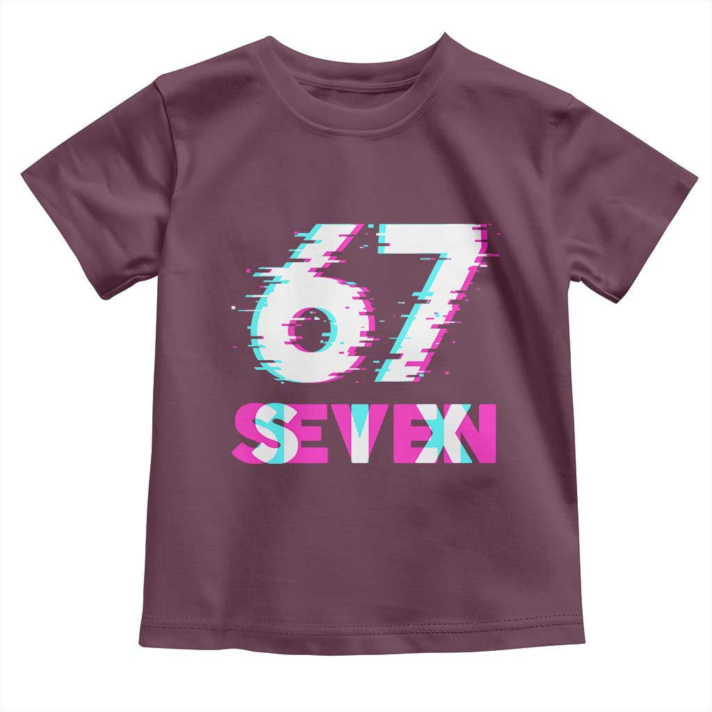 Glitch Optical Illusion Six Seven Meme Toddler T Shirt Gen Alpha Slang Gift - Wonder Print Shop