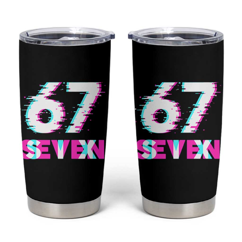 Glitch Optical Illusion Six Seven Meme Tumbler Cup Gen Alpha Slang Gift - Wonder Print Shop