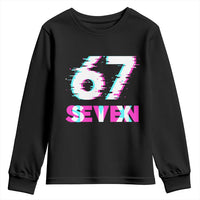 Glitch Optical Illusion Six Seven Meme Youth Sweatshirt Gen Alpha Slang Gift - Wonder Print Shop