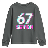 Glitch Optical Illusion Six Seven Meme Youth Sweatshirt Gen Alpha Slang Gift - Wonder Print Shop