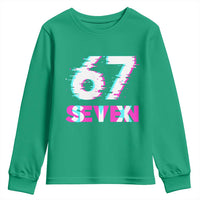 Glitch Optical Illusion Six Seven Meme Youth Sweatshirt Gen Alpha Slang Gift - Wonder Print Shop