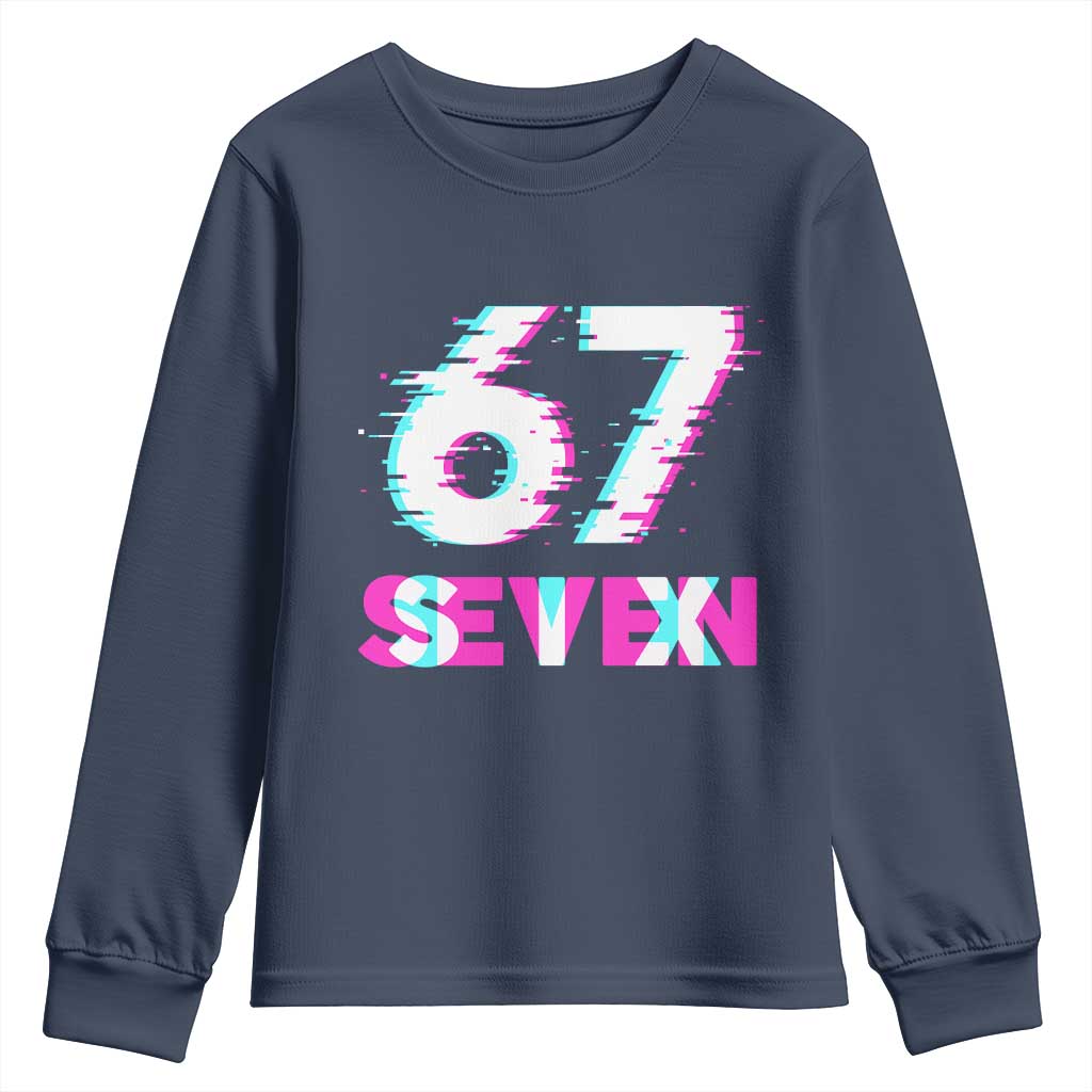 Glitch Optical Illusion Six Seven Meme Youth Sweatshirt Gen Alpha Slang Gift - Wonder Print Shop