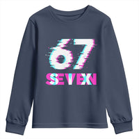 Glitch Optical Illusion Six Seven Meme Youth Sweatshirt Gen Alpha Slang Gift - Wonder Print Shop