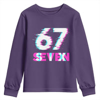 Glitch Optical Illusion Six Seven Meme Youth Sweatshirt Gen Alpha Slang Gift - Wonder Print Shop