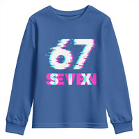 Glitch Optical Illusion Six Seven Meme Youth Sweatshirt Gen Alpha Slang Gift - Wonder Print Shop