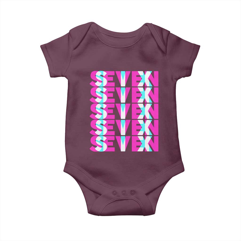 Six Seven Glitch Optical Illusion Meme Baby Onesie Funny Gen Z Alpha Gift - Wonder Print Shop