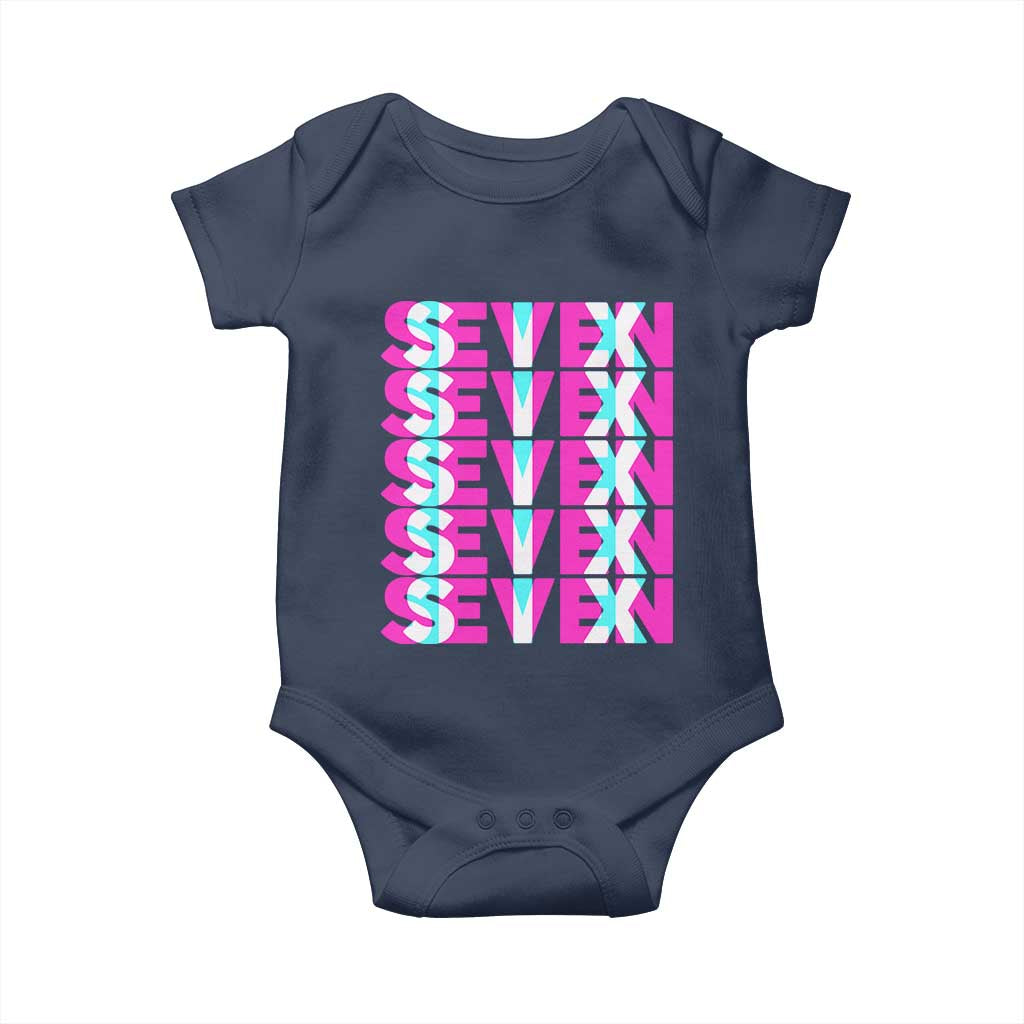 Six Seven Glitch Optical Illusion Meme Baby Onesie Funny Gen Z Alpha Gift - Wonder Print Shop