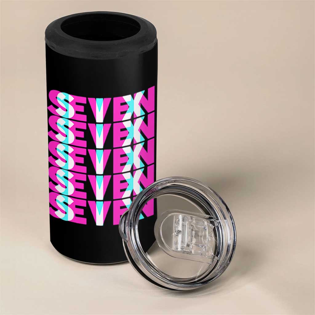 Six Seven Glitch Optical Illusion Meme 4 in 1 Can Cooler Tumbler Funny Gen Z Alpha Gift - Wonder Print Shop