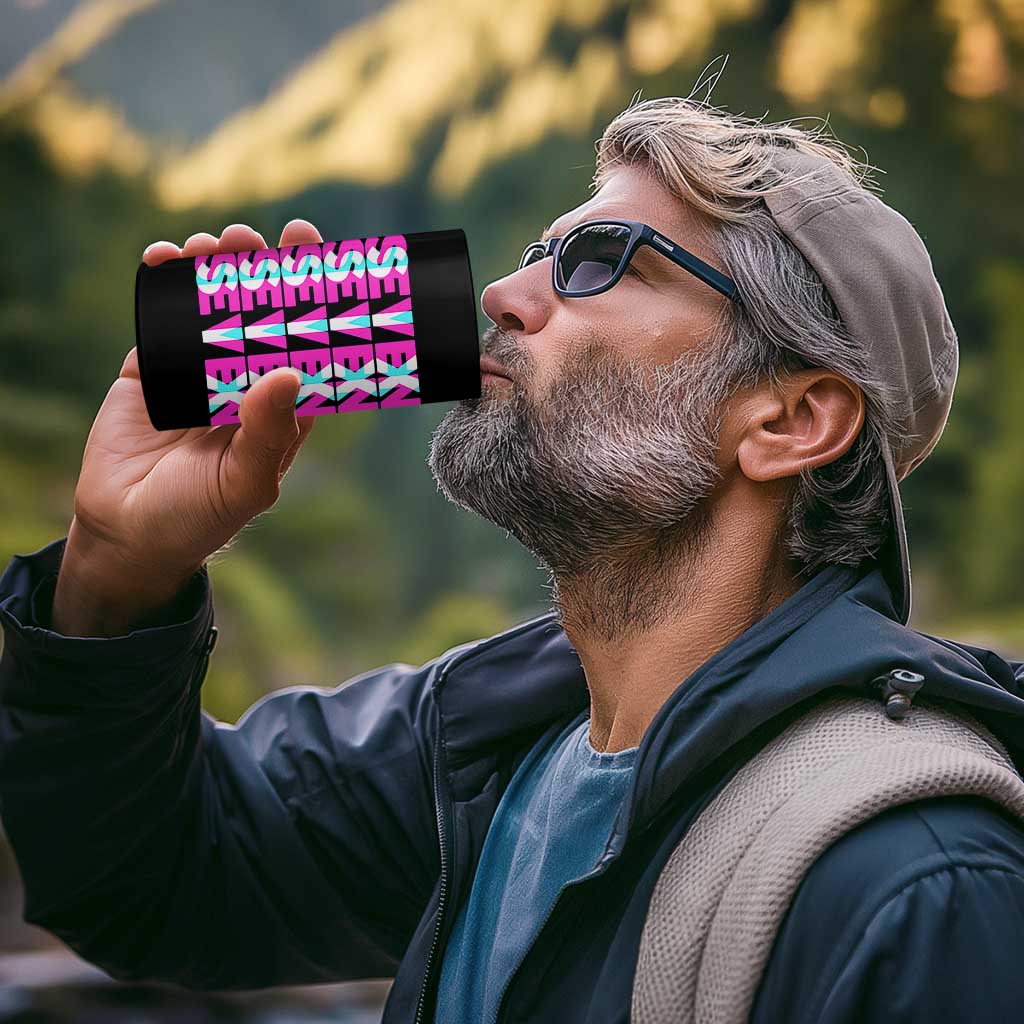 Six Seven Glitch Optical Illusion Meme 4 in 1 Can Cooler Tumbler Funny Gen Z Alpha Gift - Wonder Print Shop