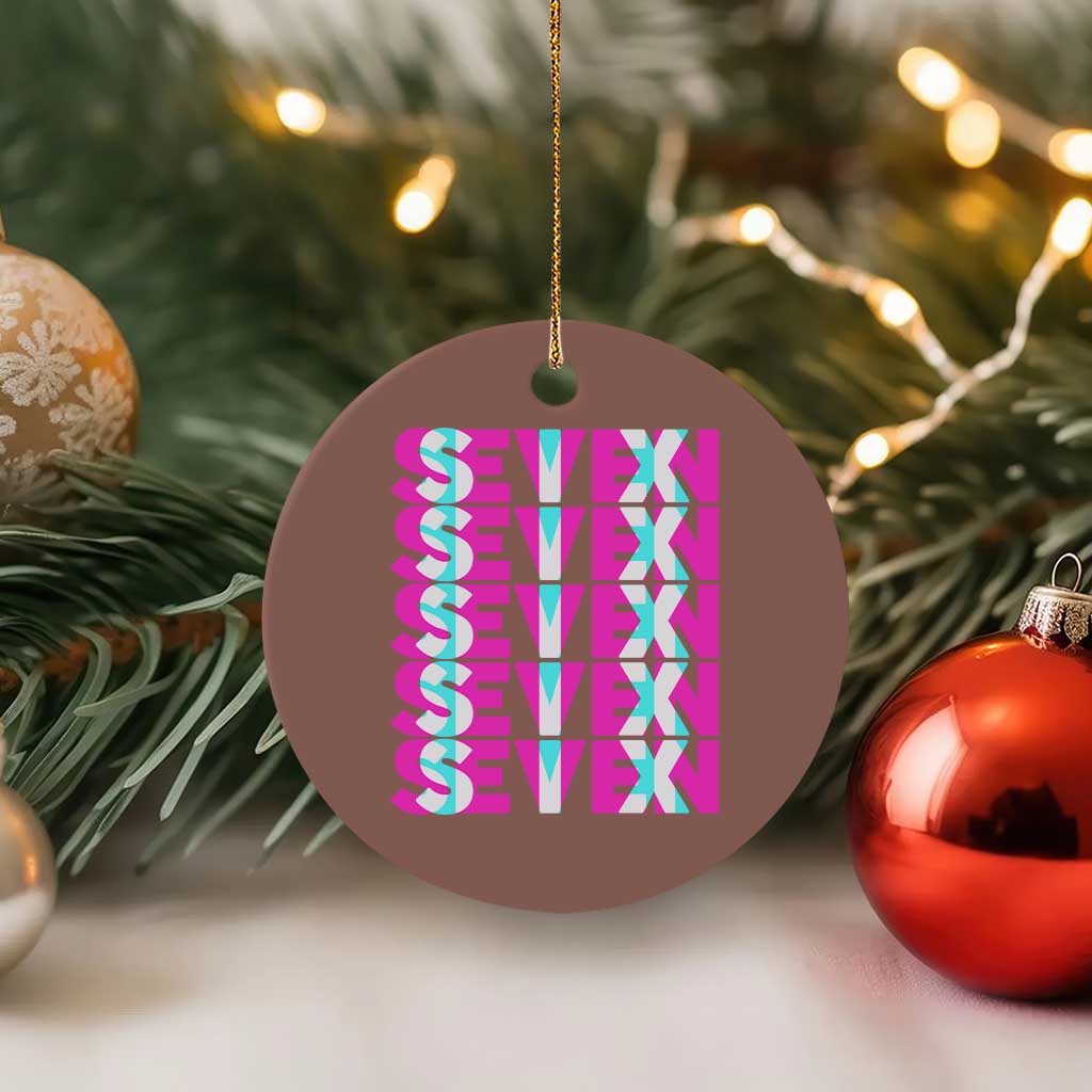 Six Seven Glitch Optical Illusion Meme Ceramic Ornament Funny Gen Z Alpha Gift - Wonder Print Shop