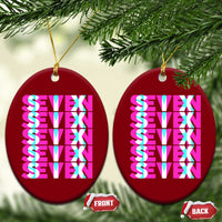Six Seven Glitch Optical Illusion Meme Ceramic Ornament Funny Gen Z Alpha Gift - Wonder Print Shop
