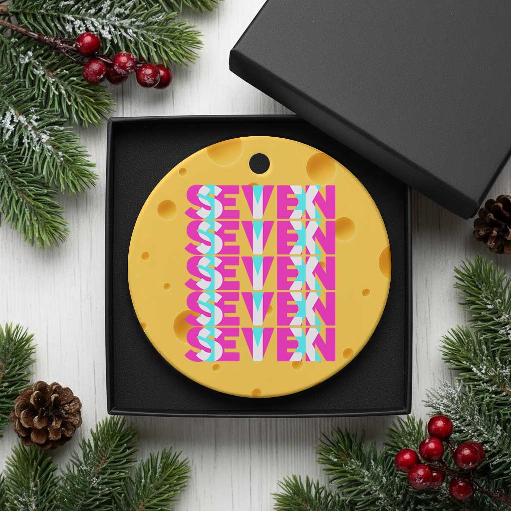 Six Seven Glitch Optical Illusion Meme Ceramic Ornament Funny Gen Z Alpha Gift - Wonder Print Shop