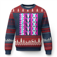 Six Seven Glitch Optical Illusion Meme Ugly Christmas Sweater Funny Gen Z Alpha Gift - Wonder Print Shop