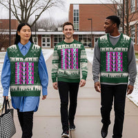 Six Seven Glitch Optical Illusion Meme V-Neck Knit Sweater Vest Funny Gen Z Alpha Gift - Wonder Print Shop