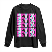 Six Seven Glitch Optical Illusion Meme Long Sleeve Shirt Funny Gen Z Alpha Gift - Wonder Print Shop