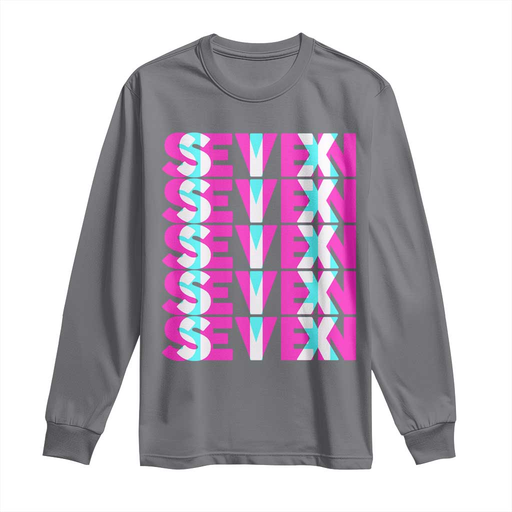 Six Seven Glitch Optical Illusion Meme Long Sleeve Shirt Funny Gen Z Alpha Gift - Wonder Print Shop