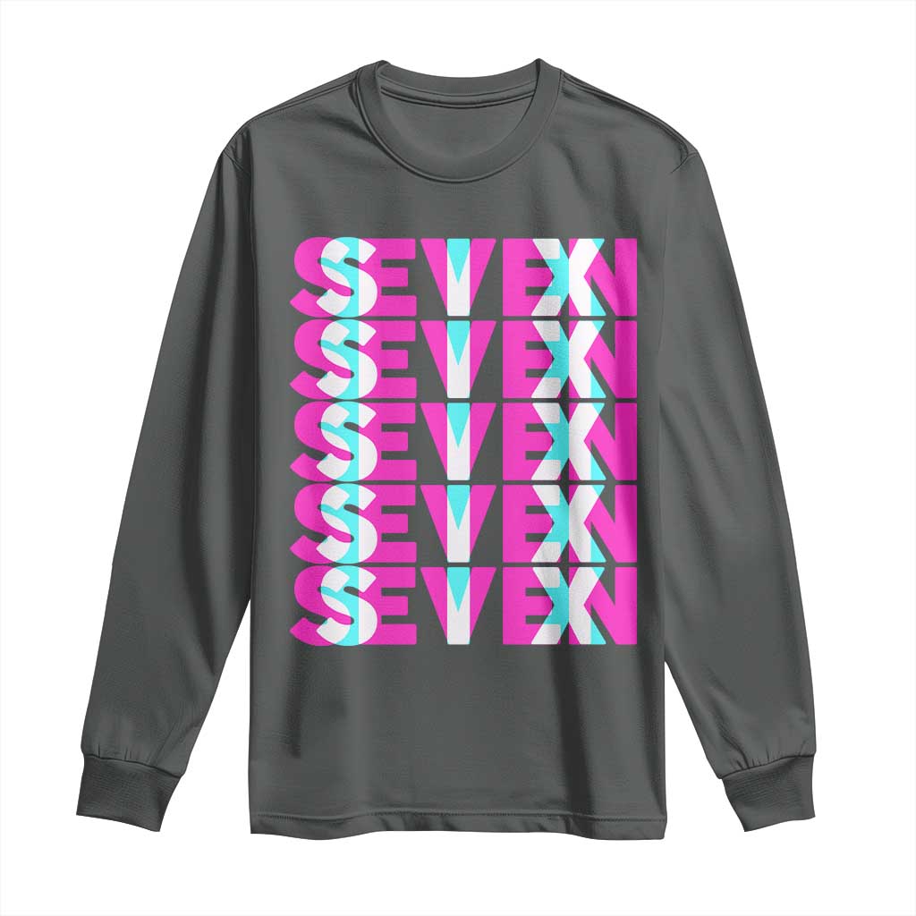 Six Seven Glitch Optical Illusion Meme Long Sleeve Shirt Funny Gen Z Alpha Gift - Wonder Print Shop