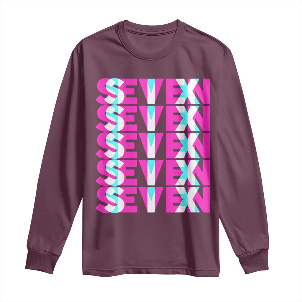 Six Seven Glitch Optical Illusion Meme Long Sleeve Shirt Funny Gen Z Alpha Gift - Wonder Print Shop