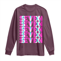 Six Seven Glitch Optical Illusion Meme Long Sleeve Shirt Funny Gen Z Alpha Gift - Wonder Print Shop