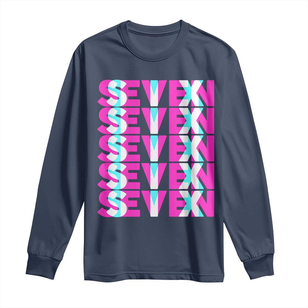 Six Seven Glitch Optical Illusion Meme Long Sleeve Shirt Funny Gen Z Alpha Gift - Wonder Print Shop