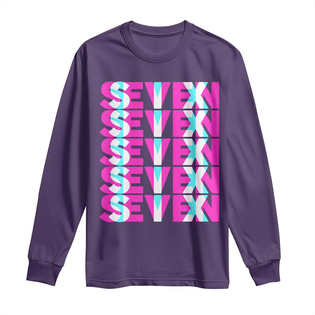 Six Seven Glitch Optical Illusion Meme Long Sleeve Shirt Funny Gen Z Alpha Gift - Wonder Print Shop