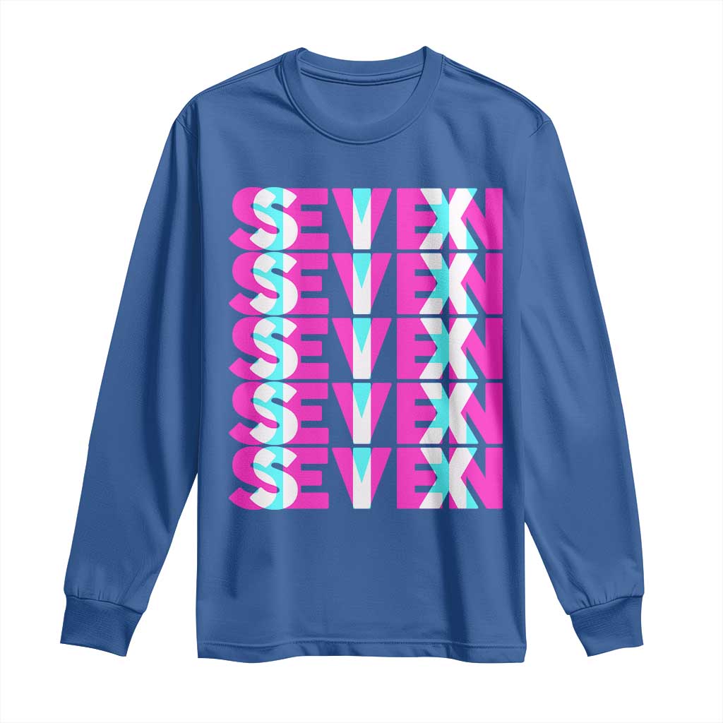 Six Seven Glitch Optical Illusion Meme Long Sleeve Shirt Funny Gen Z Alpha Gift - Wonder Print Shop