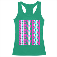 Six Seven Glitch Optical Illusion Meme Racerback Tank Top Funny Gen Z Alpha Gift - Wonder Print Shop