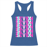 Six Seven Glitch Optical Illusion Meme Racerback Tank Top Funny Gen Z Alpha Gift - Wonder Print Shop