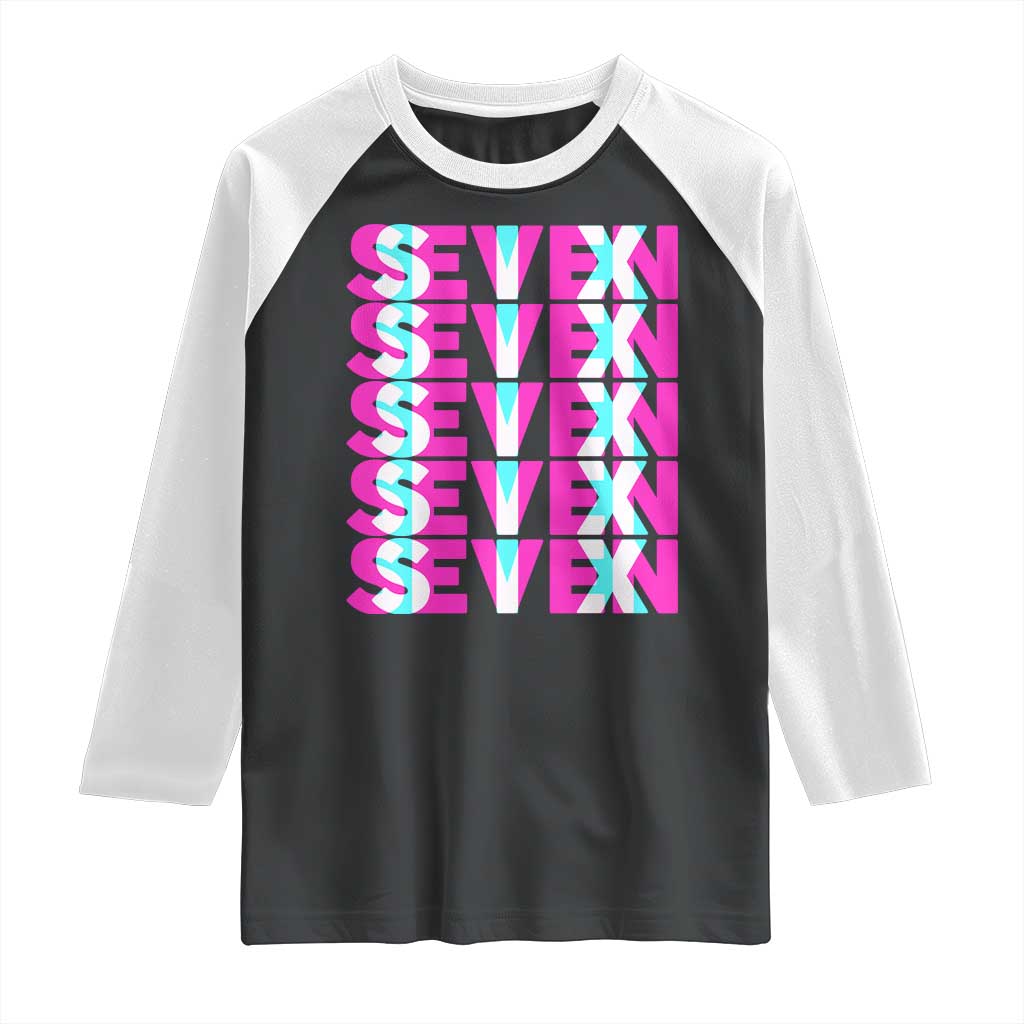 Six Seven Glitch Optical Illusion Meme Raglan Shirt Funny Gen Z Alpha Gift - Wonder Print Shop
