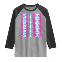 Six Seven Glitch Optical Illusion Meme Raglan Shirt Funny Gen Z Alpha Gift - Wonder Print Shop