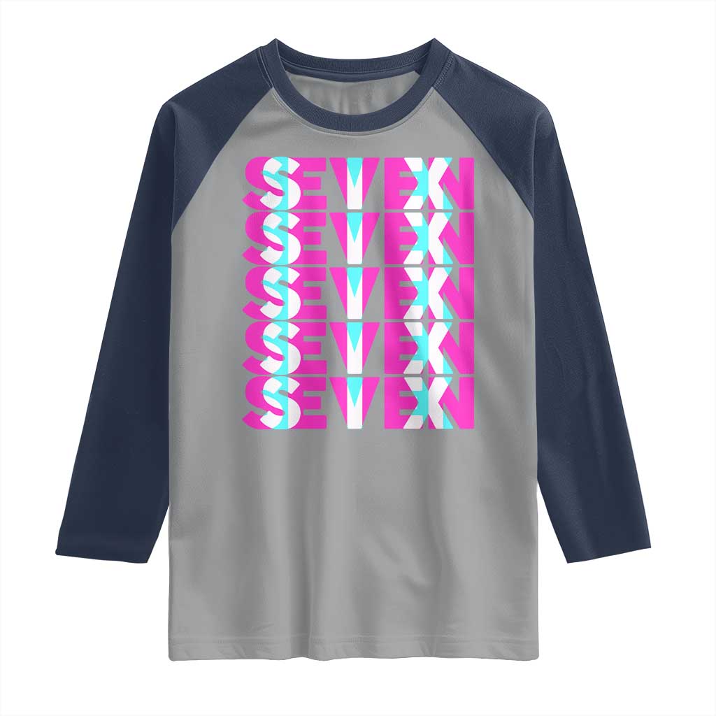 Six Seven Glitch Optical Illusion Meme Raglan Shirt Funny Gen Z Alpha Gift - Wonder Print Shop
