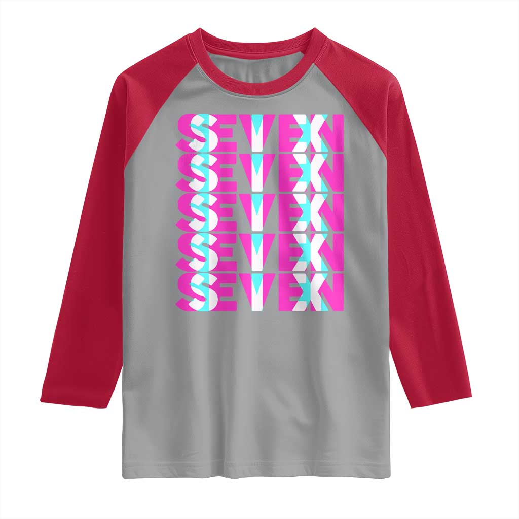 Six Seven Glitch Optical Illusion Meme Raglan Shirt Funny Gen Z Alpha Gift - Wonder Print Shop