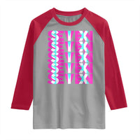 Six Seven Glitch Optical Illusion Meme Raglan Shirt Funny Gen Z Alpha Gift - Wonder Print Shop