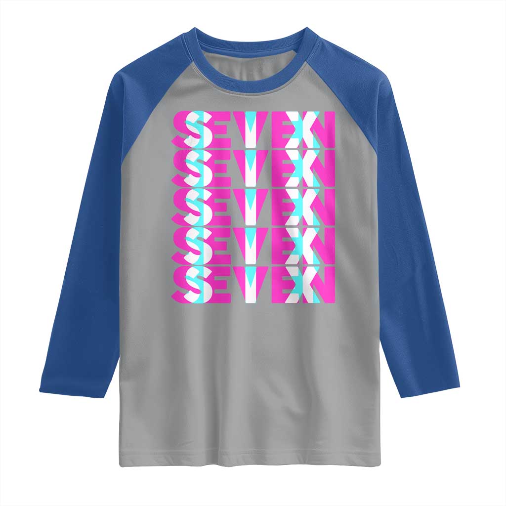 Six Seven Glitch Optical Illusion Meme Raglan Shirt Funny Gen Z Alpha Gift - Wonder Print Shop