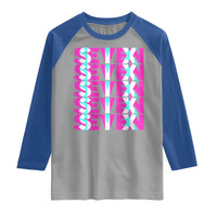 Six Seven Glitch Optical Illusion Meme Raglan Shirt Funny Gen Z Alpha Gift - Wonder Print Shop