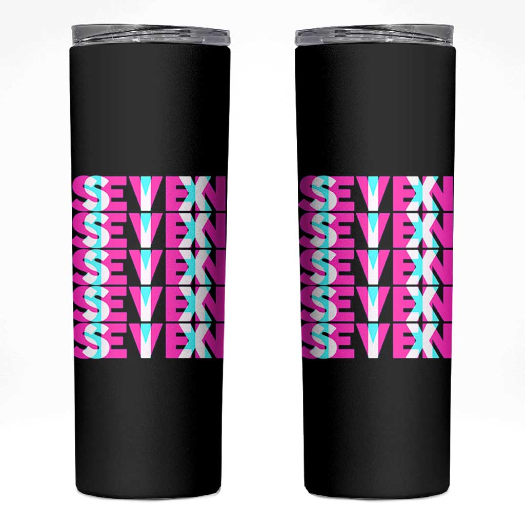 Six Seven Glitch Optical Illusion Meme Skinny Tumbler Funny Gen Z Alpha Gift - Wonder Print Shop