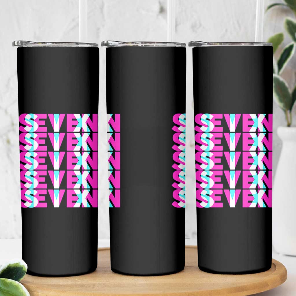 Six Seven Glitch Optical Illusion Meme Skinny Tumbler Funny Gen Z Alpha Gift - Wonder Print Shop