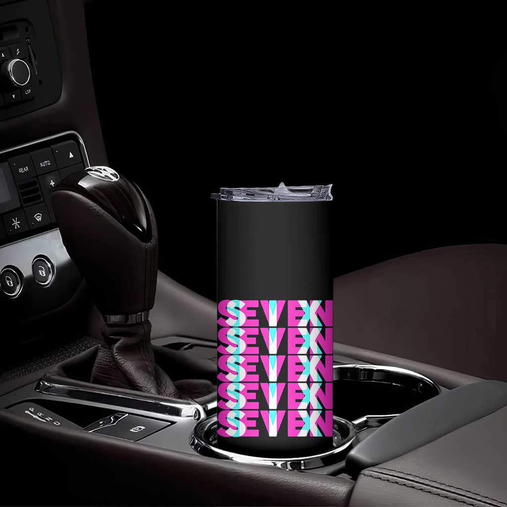 Six Seven Glitch Optical Illusion Meme Skinny Tumbler Funny Gen Z Alpha Gift - Wonder Print Shop