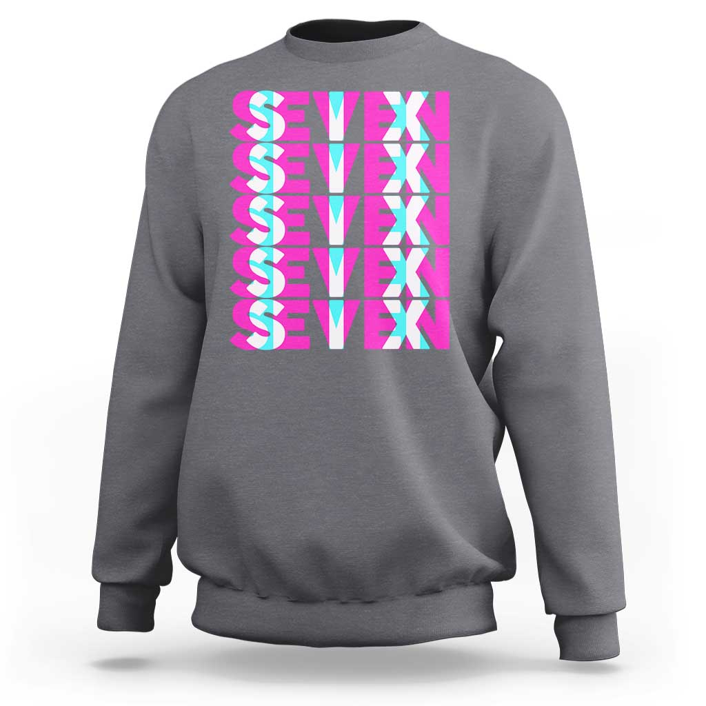 Six Seven Glitch Optical Illusion Meme Sweatshirt Funny Gen Z Alpha Gift - Wonder Print Shop