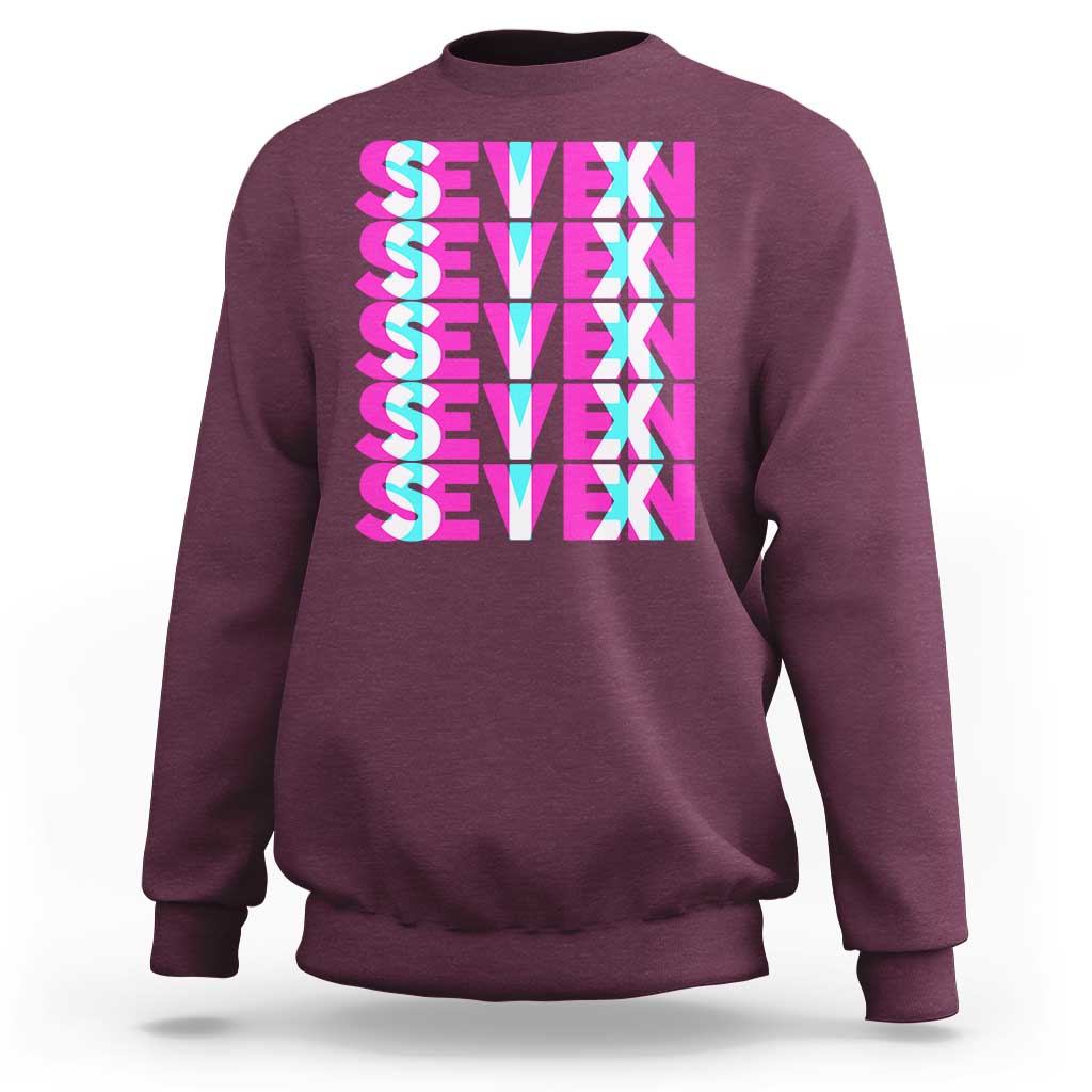 Six Seven Glitch Optical Illusion Meme Sweatshirt Funny Gen Z Alpha Gift - Wonder Print Shop
