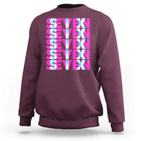 Six Seven Glitch Optical Illusion Meme Sweatshirt Funny Gen Z Alpha Gift - Wonder Print Shop